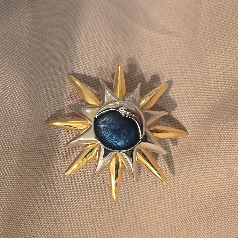 Liz Claiborne Gold and Silver Starburst Brooch